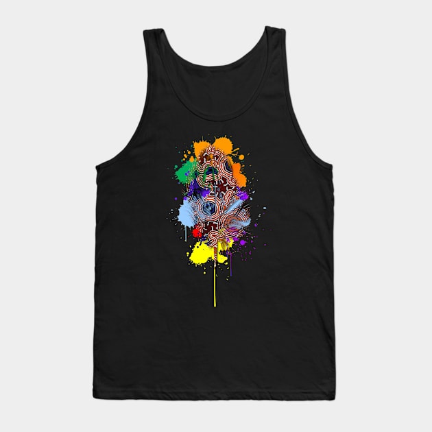 Aboriginal Art - Feather Pathways Tank Top by hogartharts